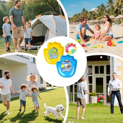 Sports Ball Catcher Toy: Game with Portable Racket and Light Up Balls for Kids, Family Toss Activities, Indoor Outdoor Hands- Training | Juego di