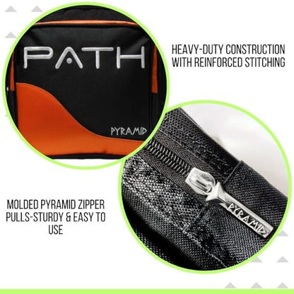 Pyramid Path Pro Deluxe Single Bowling Ball Tote - Holds One Ball, One Pair Shoes Up to Mens 15 - color: Orange/Royal Blue