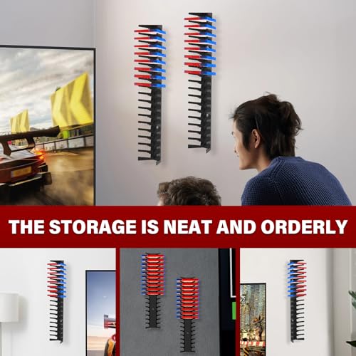 6 Pack Video Game Storage Wall Mount Game Case Holder, Heavy Duty Metal Wall-Mounted Media Storage Shelves for PS, Xbox, DVD, Switch Game Organizer, Holds up to 108 Disc Boxes