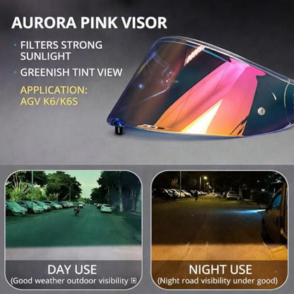 AGV K6 and K6S Visor (Aurora Pink) - color: Aurora Pink