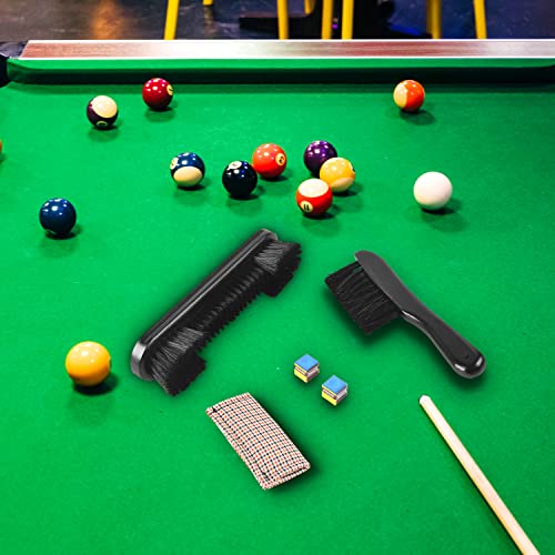 Billiards Brush Pool Table and Rail Brush Cleaning Tools Set with Cloth Cue Shaft Slicker & Small Cue Chalk Cube