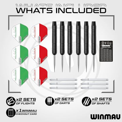WINMAU Diamond Plus Dartboard - PDC Tournament Dart Board with High-Density Sisal & Reduced Bounce-Out Wiring - Available as Board Only, Surround Set or Cabinet Set with Steel Tip Darts