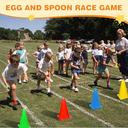 Granny Pants Yard Game Giant Pants Outdoor Game, 53PCS Carnival Games Combo Set, Hopper Balls for Kids, Ring Toss, Bean Bags, Easter Games Egg Spoon Relay Race, Backyard Field Day Birthday Party Game