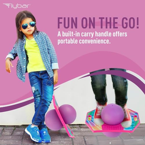 Flybar LED Pogo Trick Ball for Kids Balance Bounce Board w/Anti-Slip Deck - color: Tie Dye