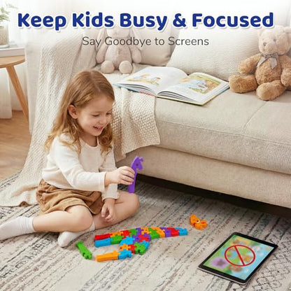 LovesTown Wooden Puzzles for Kids, Double Sided Giraffe Jigsaw with Alphabet & Numbers, Montessori Educational Toy for Toddlers, Chunky Animal Gift (Pack of 2) - size: Medium (Pack of 2), style: Giraffe