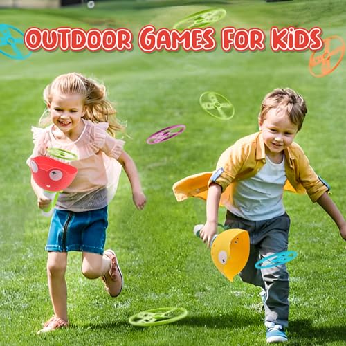 pamexin Outside Toys for Kids Ages 4-8 - Manual Capture Catching Game - Toddler Chasing Toy for Boys & Girls, Ages 3-7 - Outdoor Fun Family Games - style: Red+Yellow