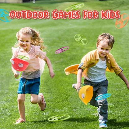 pamexin Outside Toys for Kids Ages 4-8 - Manual Capture Catching Game - Toddler Chasing Toy for Boys & Girls, Ages 3-7 - Outdoor Fun Family Games - style: Red+Yellow