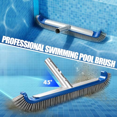 Pool Brush Head, Heavy Duty Scrub Brush with Upgraded Premium Nylon Bristles and Reinforced Aluminium Back for Cleaning Inground/Above Ground Swimming Pool, Walls, Bath Tub, Tiles & Floors(Blue) - color: Ultra Blue