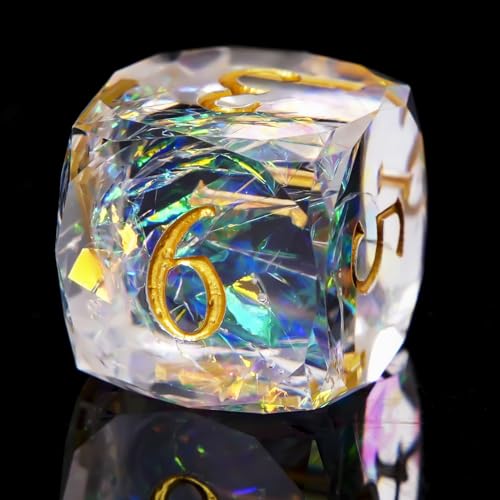 Multifaceted Resin DND Dice Set 7 PCS – Transparent Polyhedral Role Playing Dice for Dungeons & Dragons, Pathfinder, RPG and Tabletop Games - color: Multifaceted -White
