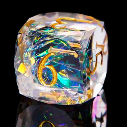 Multifaceted Resin DND Dice Set 7 PCS – Transparent Polyhedral Role Playing Dice for Dungeons & Dragons, Pathfinder, RPG and Tabletop Games - color: Multifaceted -White