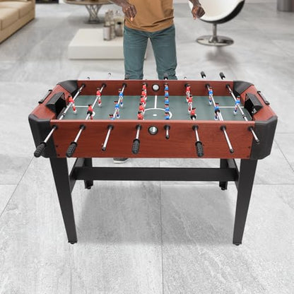 47 Inch Foosball Table,Portable Mini Table Football Soccer Game Set with Score Keeper for Adults and Kids,Wooden Tabletop Billiard Game Soccer Tabletop Competition Game for Family Parties Game Rooms