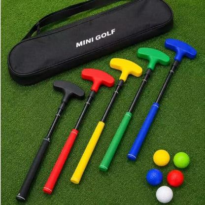 5 Set Golf Putter Bulk,Adjustable Mini Right and Left Handed Two Way Putters,with 5 Golf Balls for Women Men