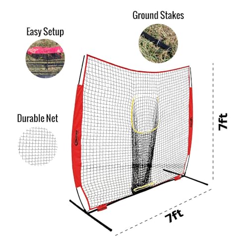 Disc Store Disc Golf Training Net - 7x7 Disc Golf Net for Throwing Practice - Sturdy and Portable Practice Net for Backyard Indoor and Outdoor Games - Includes Convenient Carrying and Storage Bag