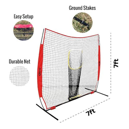 Disc Store Disc Golf Training Net - 7x7 Disc Golf Net for Throwing Practice - Sturdy and Portable Practice Net for Backyard Indoor and Outdoor Games - Includes Convenient Carrying and Storage Bag
