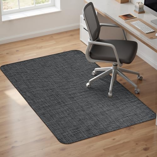 Sycoodeal Office Chair Mat for Hardwood & Tile Floor,Computer Gaming Chair Mat for Rolling Chairs Non-Curve, Anti-Slip, Heavy Duty Floor Protector for Home Office,Black (36" x 48") - color: Pvc Black (1 Pack), size: 36*48"