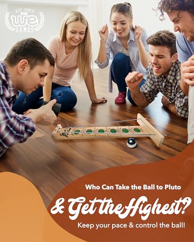 WE Games Shoot the Moon Game (10 Count), Large 18 inch Size, Solid Natural Wood, Retro Games for Adults, Classic Table Top Board Game - size: 10 units