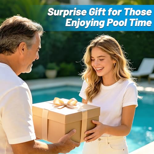 Biggun Floating Pool Game Table - Spacious Inflatable Board Games Table with Waterproof Playing Cards, Fun to Use Food Drink Bar for Summer Pool Accessories