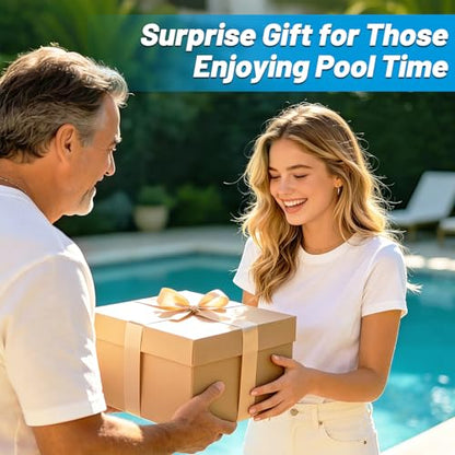 Biggun Floating Pool Game Table - Spacious Inflatable Board Games Table with Waterproof Playing Cards, Fun to Use Food Drink Bar for Summer Pool Accessories