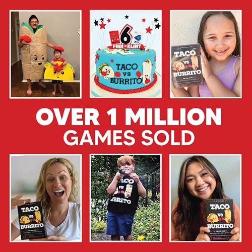 Taco vs Burrito - The Wildly Popular Surprisingly Strategic Card Game Created by a 7 Year Old - 5 Ways to Play - a Family-Friendly Party Game for Kids, Teens & Adults - style: Original Edition