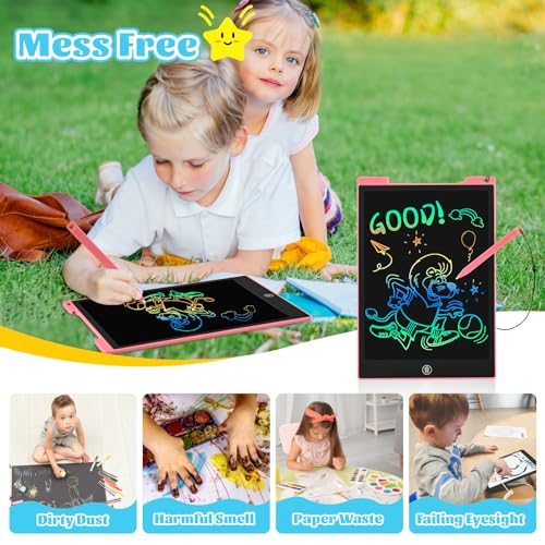 EooCoo Toys for Ages 3-8, 12 Inch LCD Writing Tablet 2 Pack, Preschool Classroom Must Haves, Electronic Drawing Board Drawing Pad, Birthday Gifts for Boys & Girls, Kids Travel Essential - 12 Inch - color: 12”pink&blue