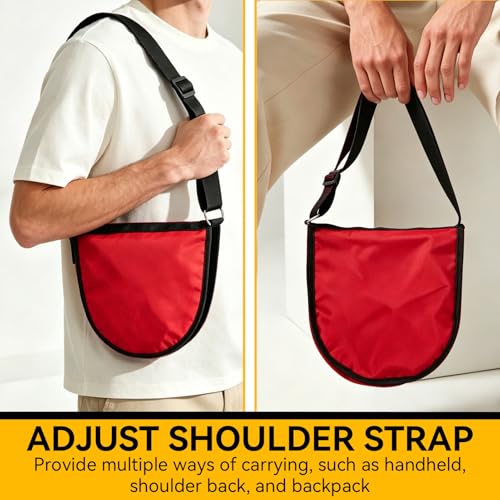 Discus Carrier Bag, Oxford Fabric Water Proof Track Field Equipment Pouch Adjustable Shoulder Throwing Sports Backpack for Men and Women, Holds 2Pcs 2KG Discus - color: Red