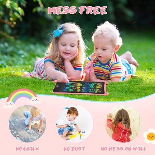 EooCoo Toddler Toys, LCD Writing Tablet for Kids 2 Pack, Toddler Travel Essentials Drawing Pad, Mess Free Coloring Books, Road Trip Activities, Age 3-5 Girls Boys Gifts - 8.5 Inch - color: 8.5”Pink&Blue