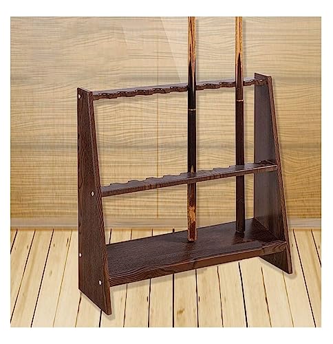 Pool Stick Holder Wood Pool Cue Rack Floor Stand Holds 10 Pool Billiard Stick,Freestanding Billiard Cue Racks Billiard Room Pool Hall
