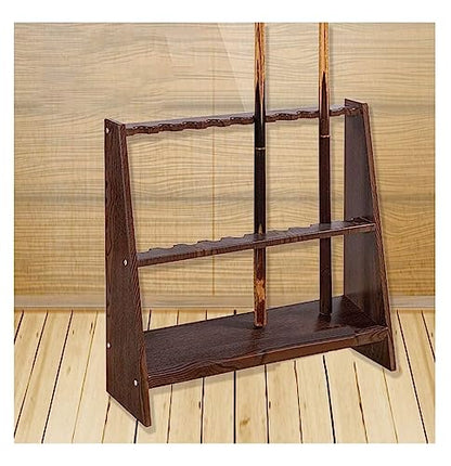 Pool Stick Holder Wood Pool Cue Rack Floor Stand Holds 10 Pool Billiard Stick,Freestanding Billiard Cue Racks Billiard Room Pool Hall
