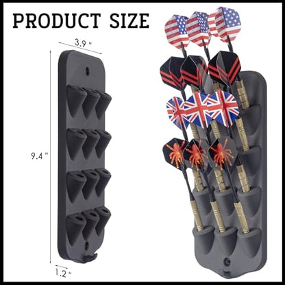Extguds Dart Display & Stand - 12 Tip Dart Holder, Storage Bag, Mounting Accessories & Sharpening Tool