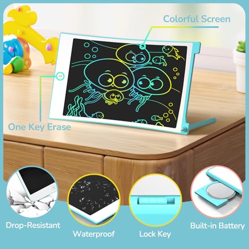 TECJOE 4 Pack LCD Writing Tablet, 8.5 Inch Colorful Drawing Board, Kids Travel Games Activity Learning Toys, Birthday Gifts for 3-8 Year Old Boys Girls Toddlers Preschooler - color: Blue & Pink & Yellow & Purple