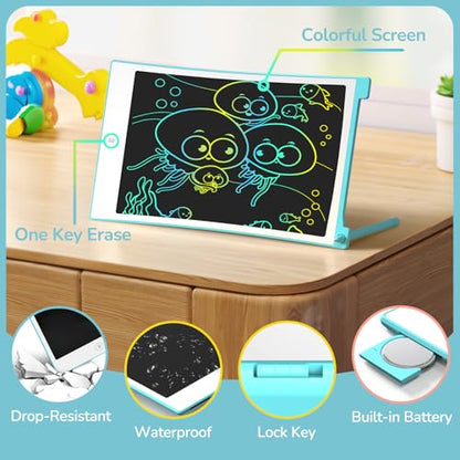 TECJOE 4 Pack LCD Writing Tablet, 8.5 Inch Colorful Drawing Board, Kids Travel Games Activity Learning Toys, Birthday Gifts for 3-8 Year Old Boys Girls Toddlers Preschooler - color: Blue & Pink & Yellow & Purple