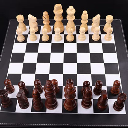 ziphia Wooden Chess Pieces Only, 32 Pieses Standard Tournamen Staunton Wood Chessmen - 3.05 Inch King / Storage Bag / Gift Package Replacement of Missing Piece