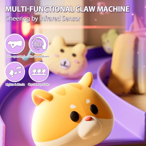 ORANGE OCEAN Large Claw Machine for Kids,Unicorns Toys Claw Machine for Girls,Mini Arcade Game with Prizes Toys,Kids Vending Machine Age 6-8 8-10,Christmas Party Birthday Gift for Girls Boys - style: Unicorns