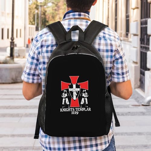 Knights Templar 1119 Crusader Deus Backpacks For Men Women Book Bag Travel Hiking Camping Work Lightweight - color: Ye15