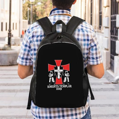 Knights Templar 1119 Crusader Deus Backpacks For Men Women Book Bag Travel Hiking Camping Work Lightweight - color: Ye15