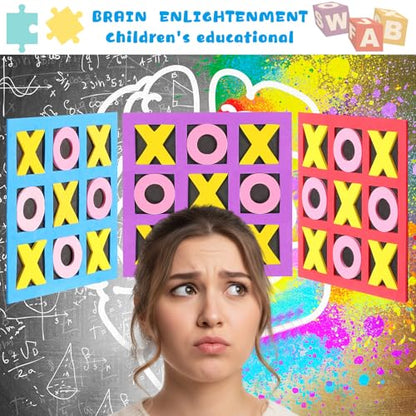 Skylety 36 Pack Tic Tac Toe Foam Tic Tac Toe Mini Board Game Family Classic Educational Table Game for Birthday Party Favors, Birthday Goody Bag Stuffers