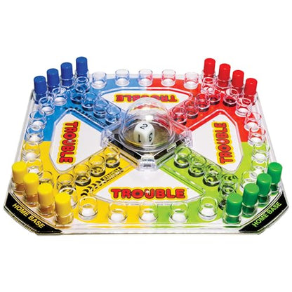 Winning Moves Classic Trouble, with Retro Art and Pop-O-Matic Popper | 2 to 4 Players, Ages 5+