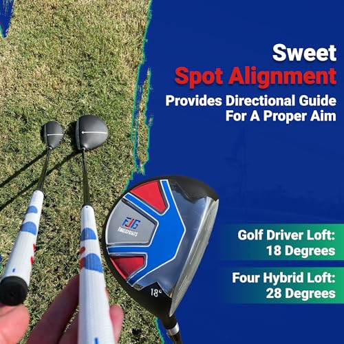 Fingerprints Junior Golf Club Set - Perfect for Junior Golfers - Left-Handed & Right-Handed Options - Complete Set in Multiple Sizes with Driver, Hybrid, 7i, PW, Putter & Stylish Stand Bag - size: Golf Club Set for 52"-60" tall