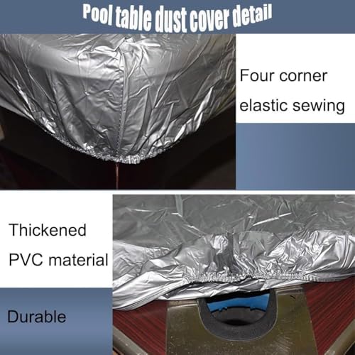 Pool Table Dust Cover - Waterproof Billiard/Snooker Pool Table Accessories for 7ft to 12ft Tables - Strong and Durable Protection
