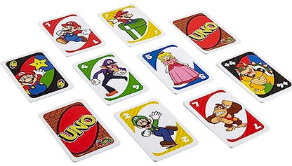 Mattel Games UNO Super Mario Card Game Animated Character Themed Collector Deck 112 Cards with Character Images, Gift for Kids Ages 7 Years Old & Up - style: UNO Super Mario Bros