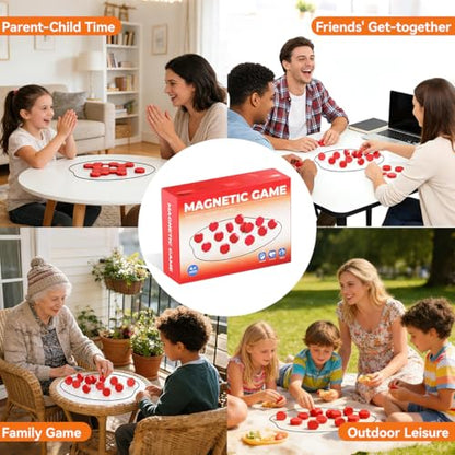 Magnetic Chess Set, Magnet Board Game with String & Full-Size Stones, Travel Magnetic Games for Family Night/Party/Camping, 2 Player Puzzle Strategy Games for Adults