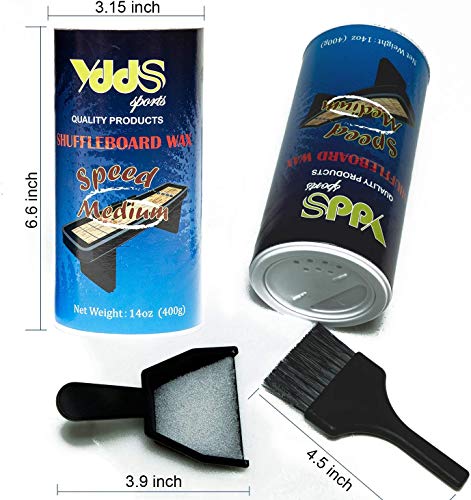 Shuffleboard Sand - Shuffleboard Wax with Mini Dustpan and Mini Brush, 2 Cans(2×14 oz) - style: 2 Cans Medium Speed-1