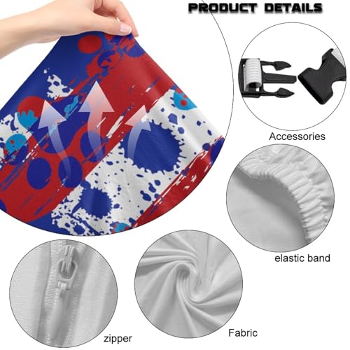 American Flag Paw Print Computer Chair Cover Universal Fit Office Armchair Covers Stretchable with 2Pcs Armrest Slipcover Spandex Rotating Gaming Chair Covers Protector with Long Zipper - color: American Flag Paw Print