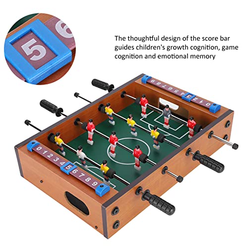 HEEPDD Tabletop Foosball Table, Game Set with Score Keeper and Two Balls for Kids and Adults Game Nights Tabletop Foosball Table, Wood Mini Soccer Nan Office and School Supplies