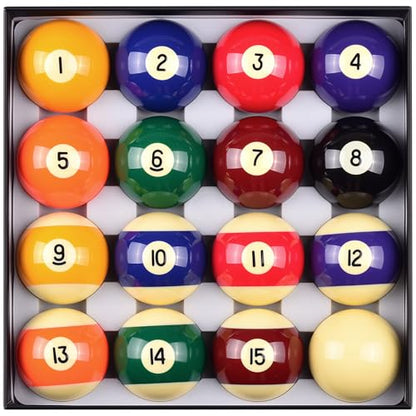 Billiard Balls Complete 16 Ball Set, Pool Balls Billiard Set 2-1/4" Regulation Size,New Upgrade Billiards Professional Pool Table Balls - color: New Upgrade