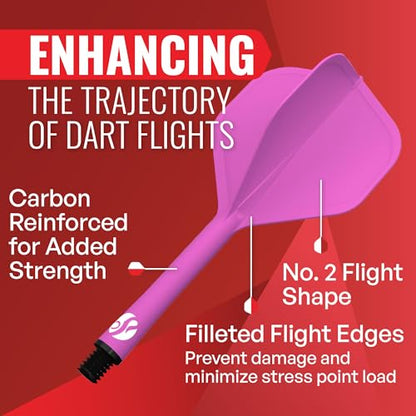 Shot! Darts Flight Deck One Piece Dart Flight and Shaft System, Reduced Deflections, Standard Shaped Flight (350 Micron) Available in Set of 3 - color: Pink, size: Medium