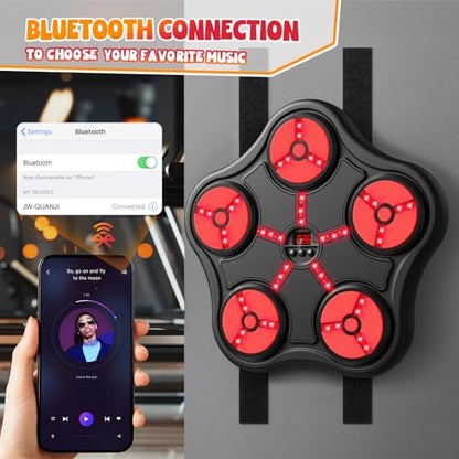 Cool Boxing Machine Toys for Kids Aged 5-12, Wall-Mounted Smart Bluetooth Punching Bag, Boxing Training Equipment with Boxing Glove, Birthday Gifts for 5 6 7 8 9 10 11 12 Year Old Boys