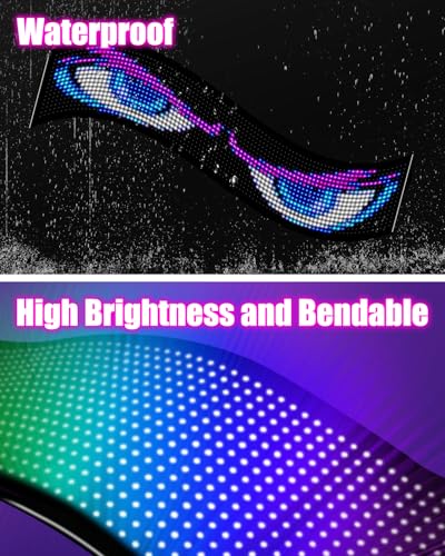 35"*8" Flexible Advertising LED Sign with 21-Key Remote and APP Control,Custom Animations, Patterns & Text,for Store,Hotel,School,Bar - size: 35"*8"