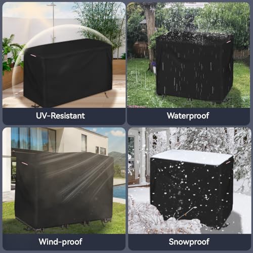 Outdoor Bar Covers Waterproof, Tall Bar Height Patio Table Covers for Outdoor Furniture Rectangular 60" Long Patio Furniture Covers for Outdoor Dining Table Chairs Set Cover- 60"L x 41"W x 41"H
