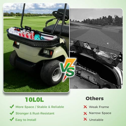 10L0L Golf Cart Front Cargo Basket for EZGO TXT/RXV、Club Car DS/Precedent、Yamaha G22/G29 - Heavy-Duty Steel Mesh Storage Rack, Gas/Electric Compatible - color: YAMAHA G22